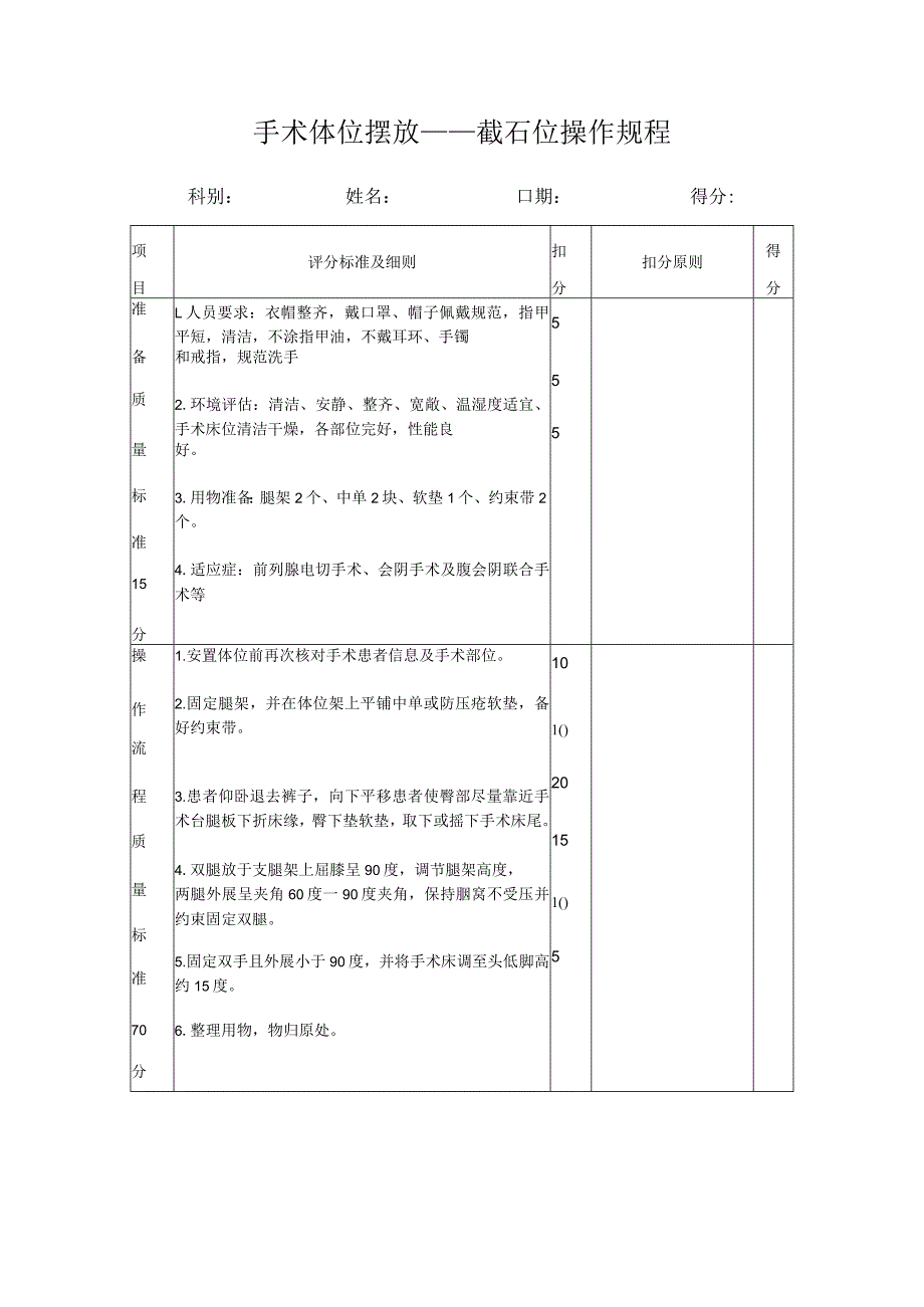 手术体位摆放（截石位操作规程）.docx_第1页