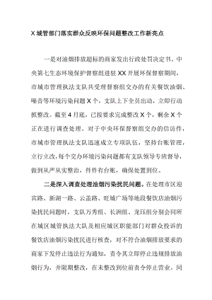 X城管部门落实群众反映环保问题整改工作新亮点.docx