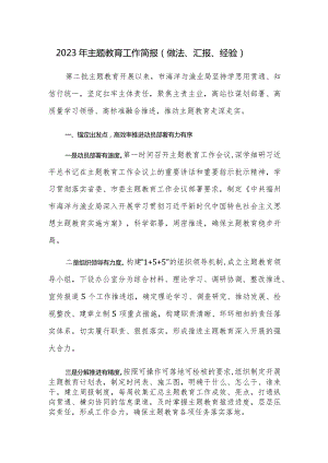 2023年第二批主题教育阶段总结与经验做法范文2篇.docx