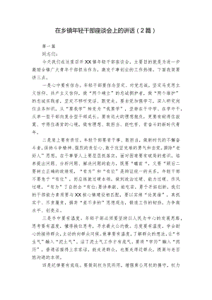 在乡镇年轻干部座谈会上的讲话（2篇）.docx