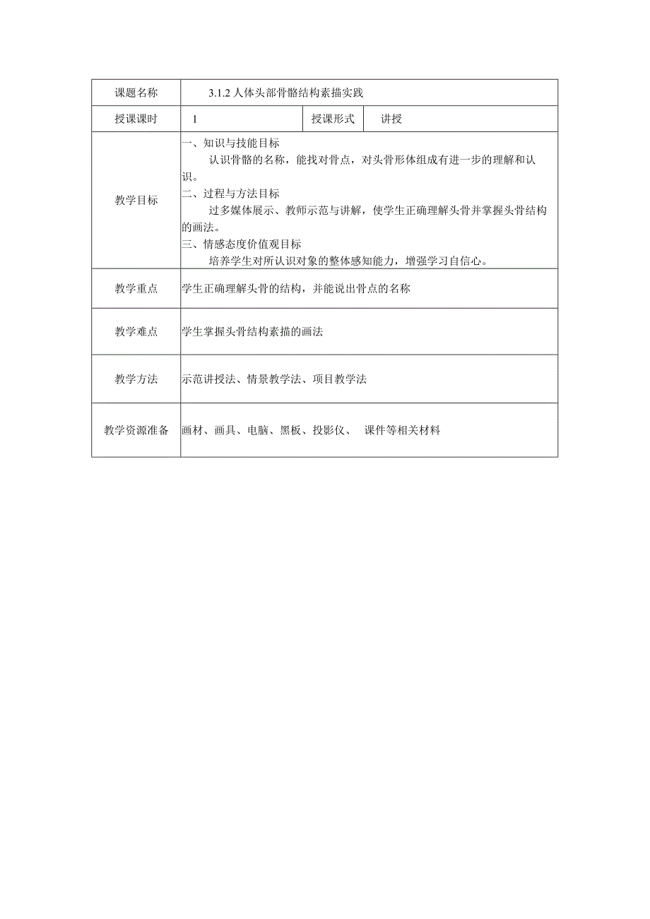 数字素描教案3-1-2人体头部骨骼结构素描实践.docx_第2页