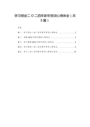 学习领会二〇二四年新年贺词心得体会五篇.docx