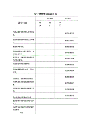 专业课学生自我评价表.docx