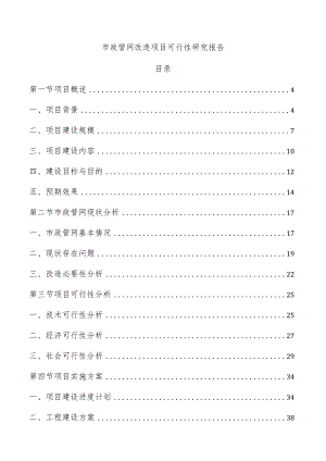 市政管网改造项目可行性研究报告.docx