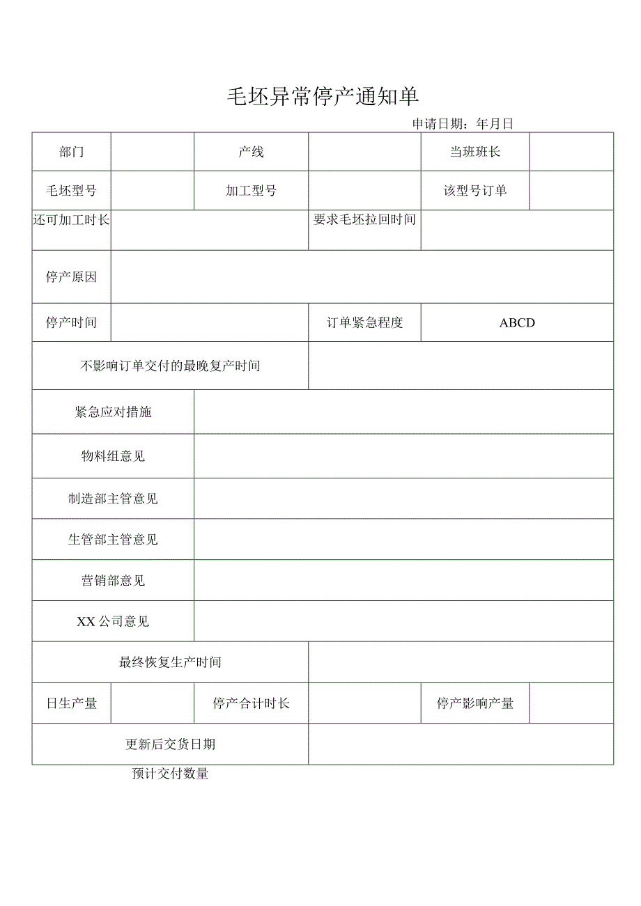 毛坯异常停产通知单.docx_第1页