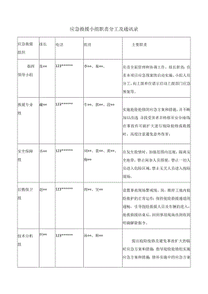 应急救援小组职责分工及通讯录.docx