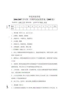 金属工艺学试卷8－答案.docx