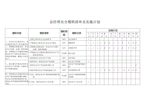 总经理（主要负责人）安全履职清单及实施计划.docx