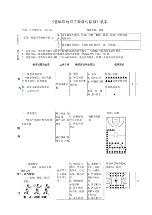 人教5～6年级体育与健康全一册《篮球双手胸前传接球》教案设计.docx