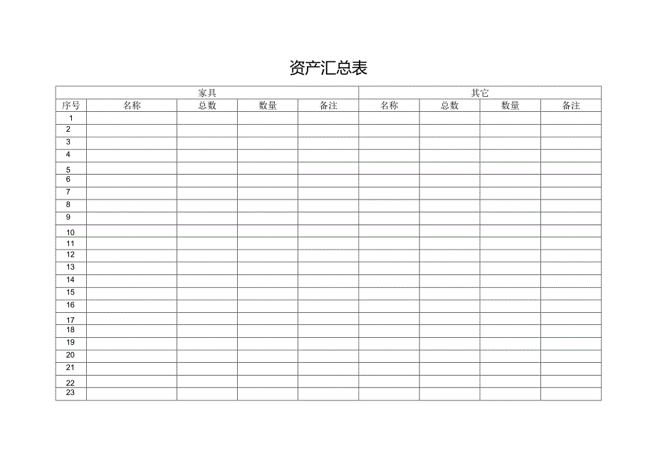 资产汇总表格.docx_第1页