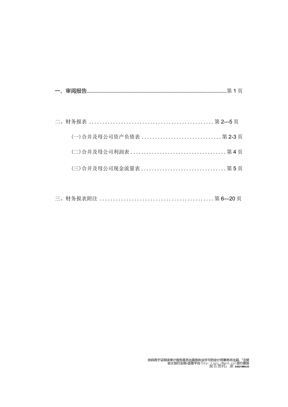 达利凯普：公司财务报表及审阅报告（2023年1月-9月）.docx_第1页