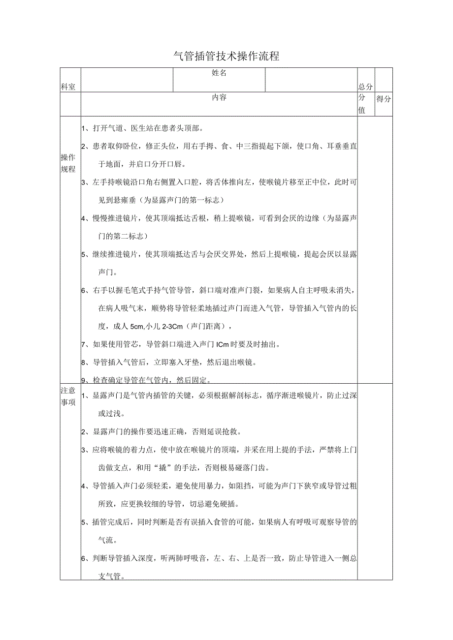 气管插管技术操作流程.docx_第1页