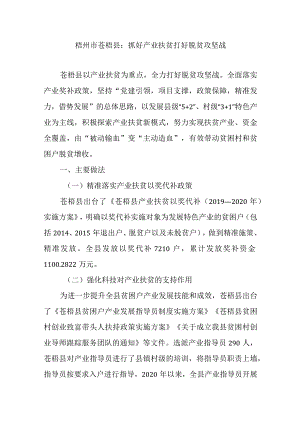 梧州市苍梧县：抓好产业扶贫打好脱贫攻坚战.docx