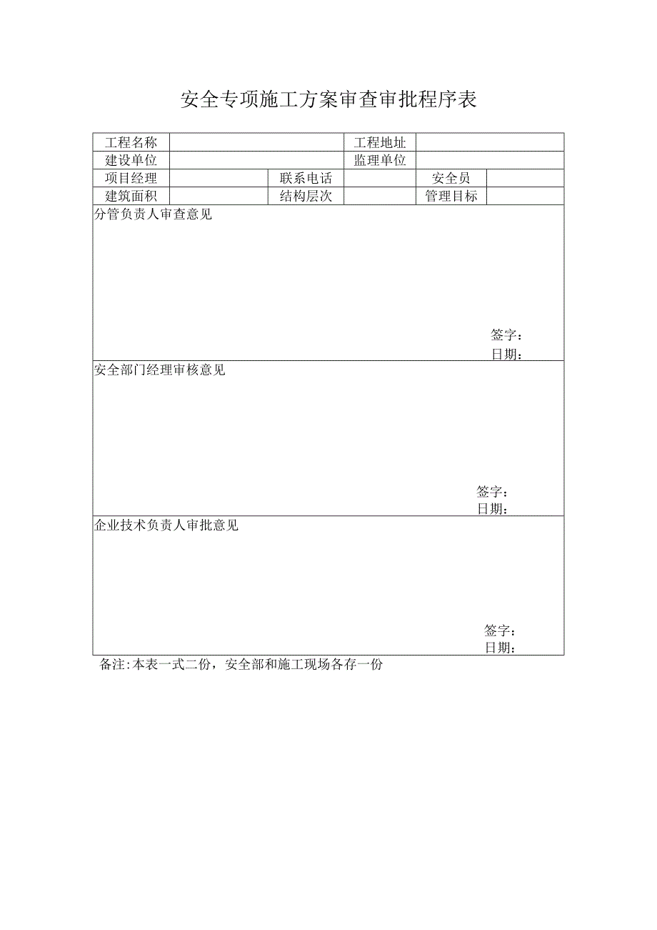 安全专项施工方案审查审批程序表.docx_第1页