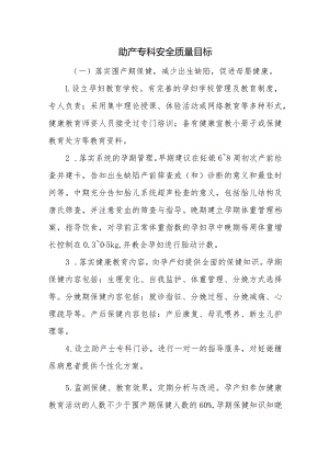 助产专科安全质量目标.docx