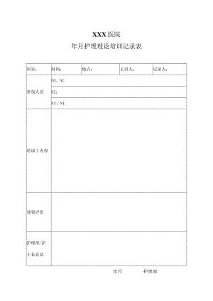 医院护理理论培训录表.docx