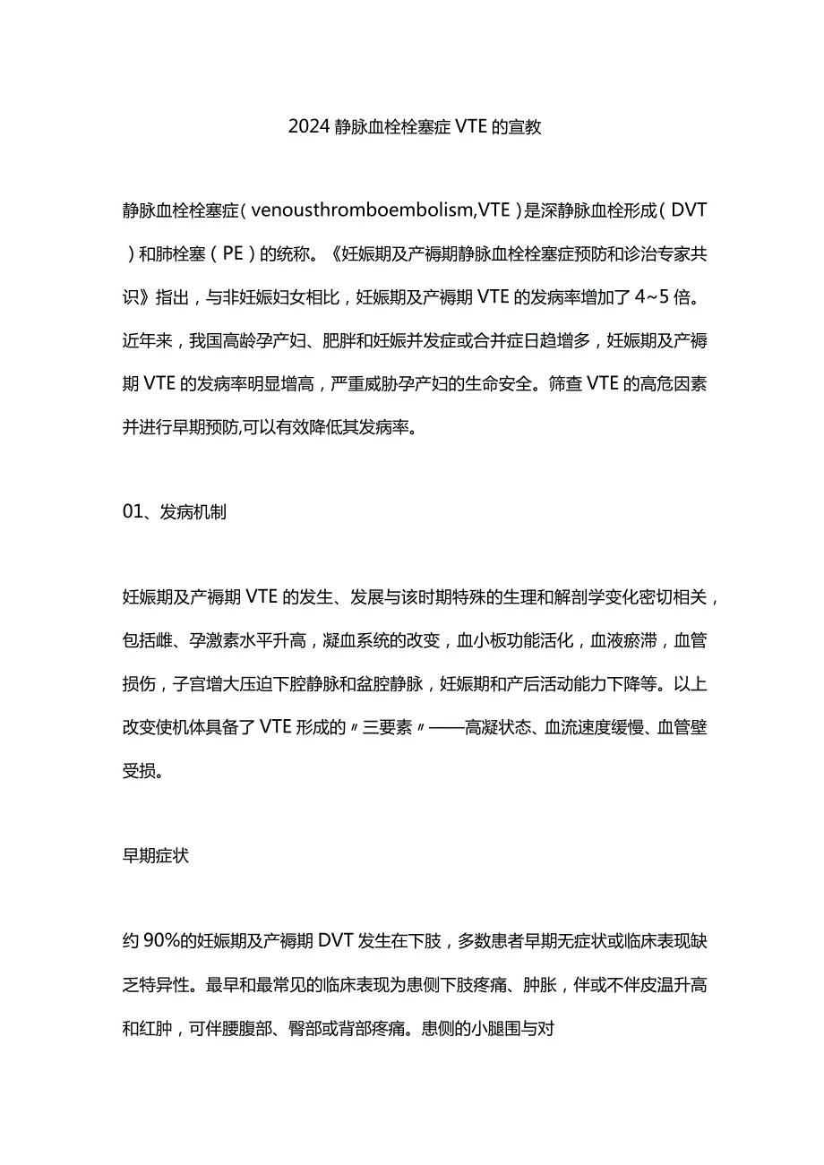 2024静脉血栓栓塞症VTE的宣教.docx_第1页