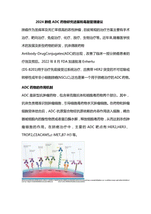 2024肺癌ADC 药物研究进展和毒副管理建议.docx