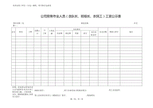 公司劳务作业人员（含队长、班组长、农民工）工资公示表.docx