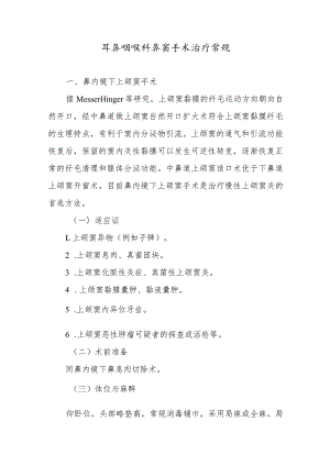 耳鼻咽喉科鼻窦手术治疗常规.docx