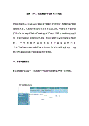 最新：CSCO结直肠癌诊疗指南2023（附表）.docx