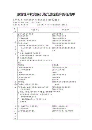 原发性甲状旁腺机能亢进症临床路径表单.docx