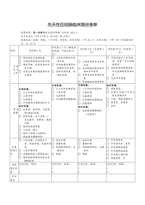 先天性巨结肠临床路径表单.docx