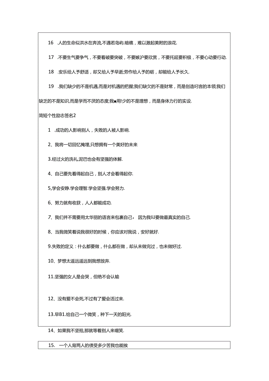 2024年简短个性励志签名集合篇.docx_第2页