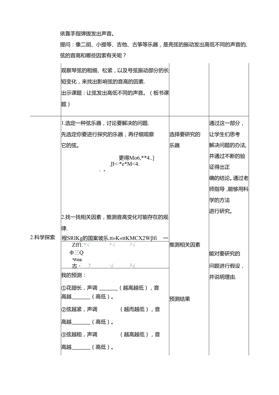 1.7《让弦发出高低不同的声音》教案 教科版科学四年级上册.docx_第2页