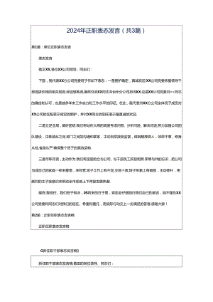 2024年正职表态发言（共3篇）.docx