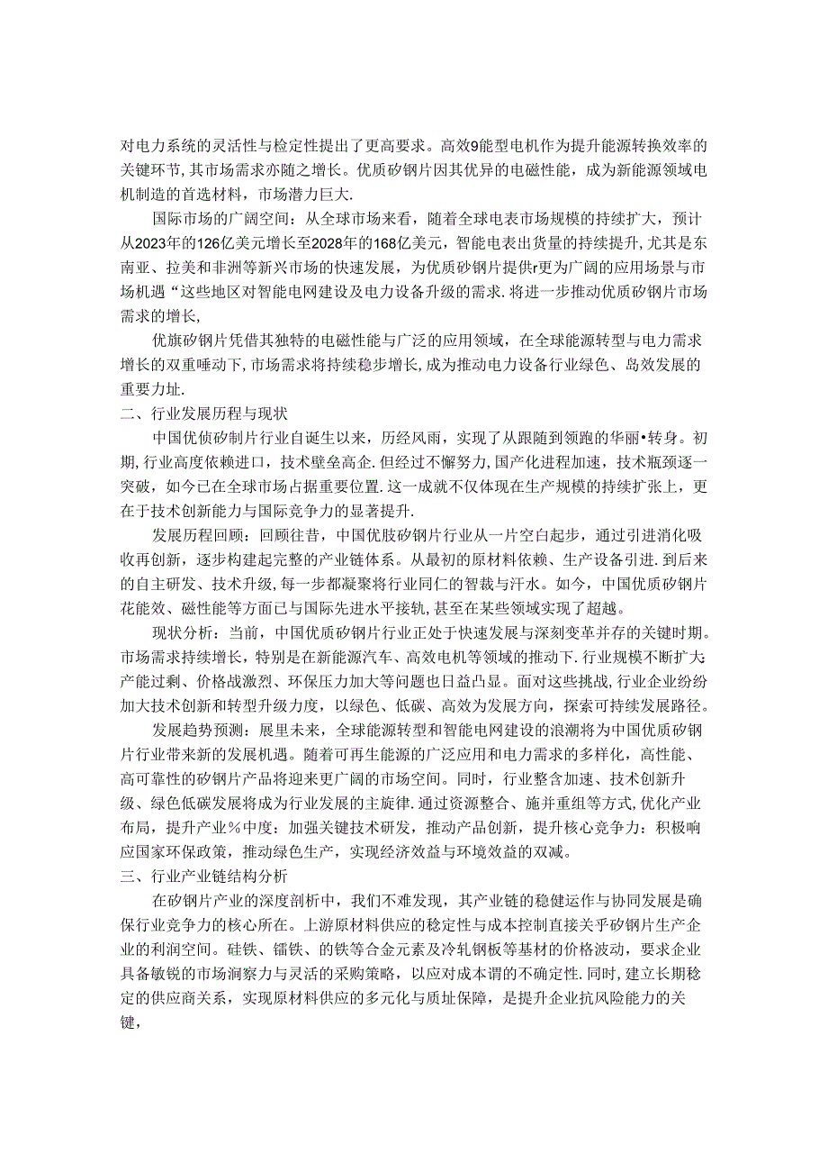 2024-2030年中国优质矽钢片行业市场现状供需分析及重点企业投资评估规划分析研究报告.docx_第2页