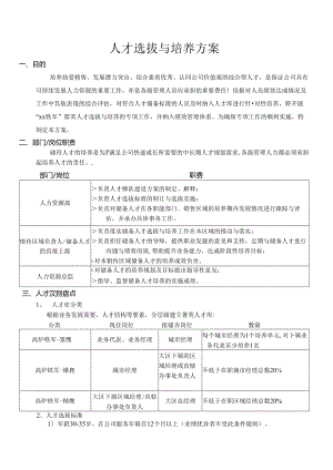 人才选拔及培养方案（标准版）.docx