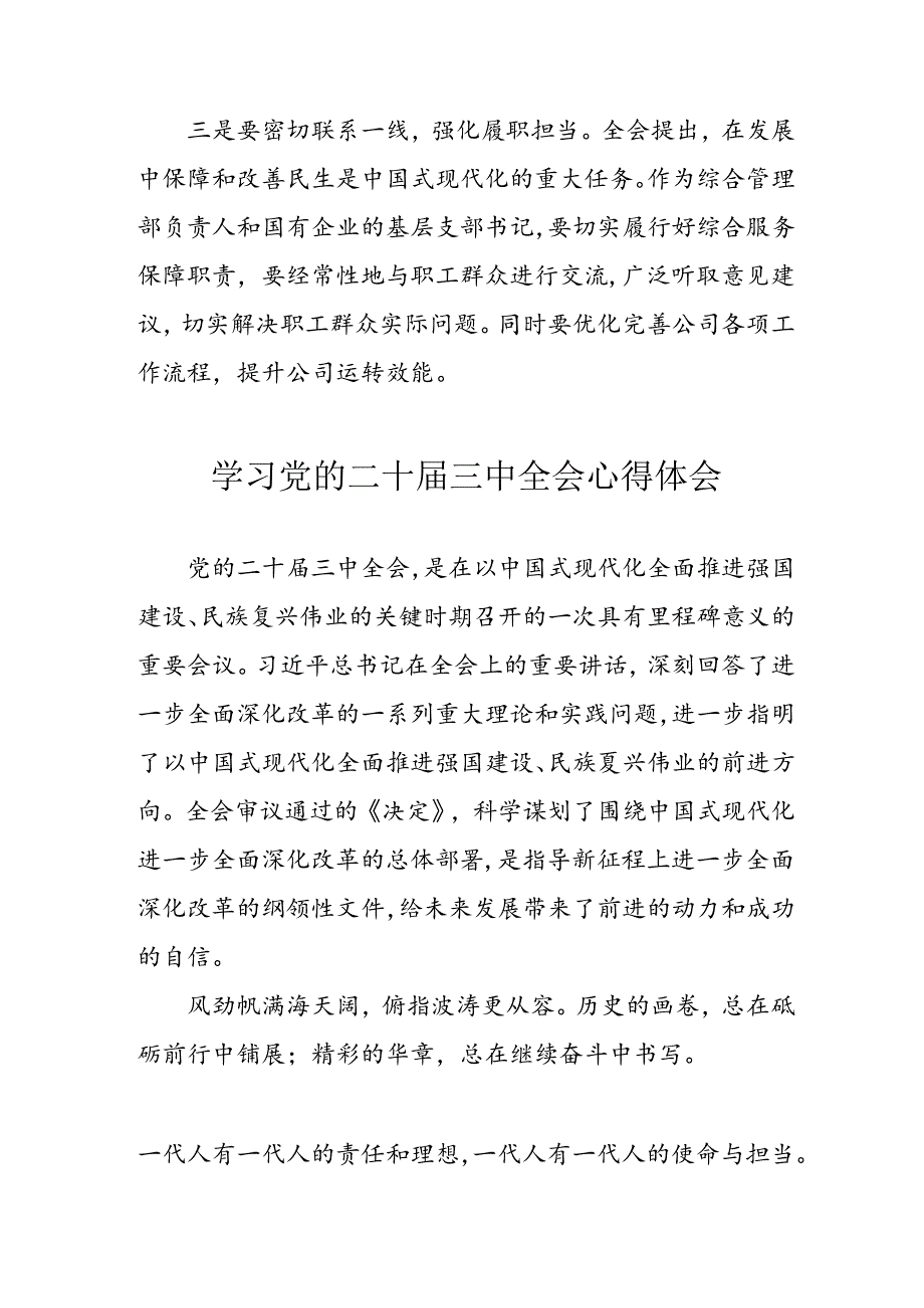 2024年学习学习党的二十届三中全会个人心得感悟 （10份）.docx_第2页