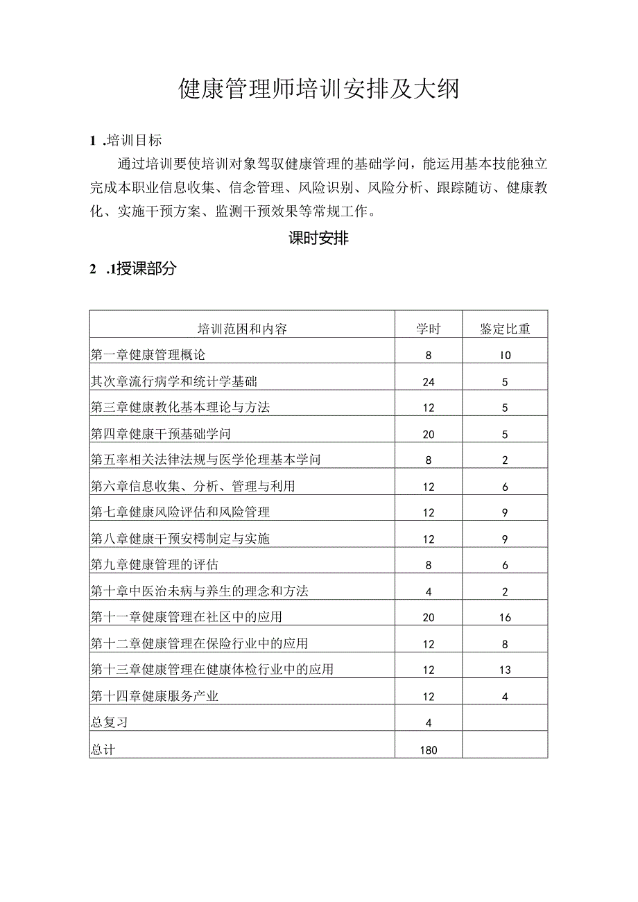 健康管理师教学大纲.docx_第1页