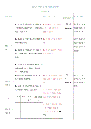 2024年七年级下册名著学习《海底两万里》阅读任务单.docx