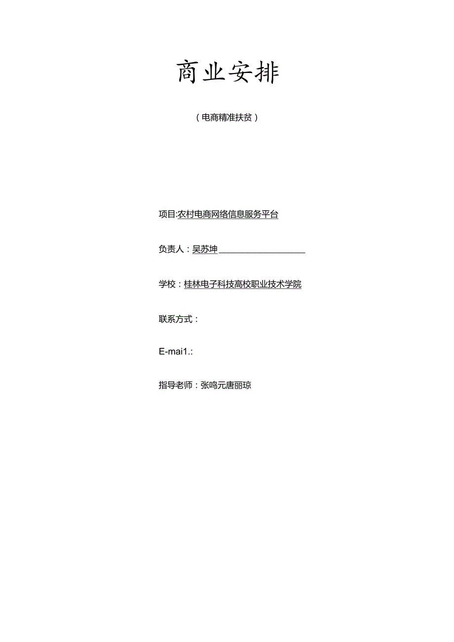 互联网 农村电商信息服务平台策划书.docx_第1页