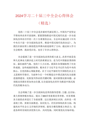 2024学习二十届三中全会心得体会（精选） .docx