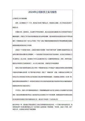 2024年公司新员工实习报告.docx