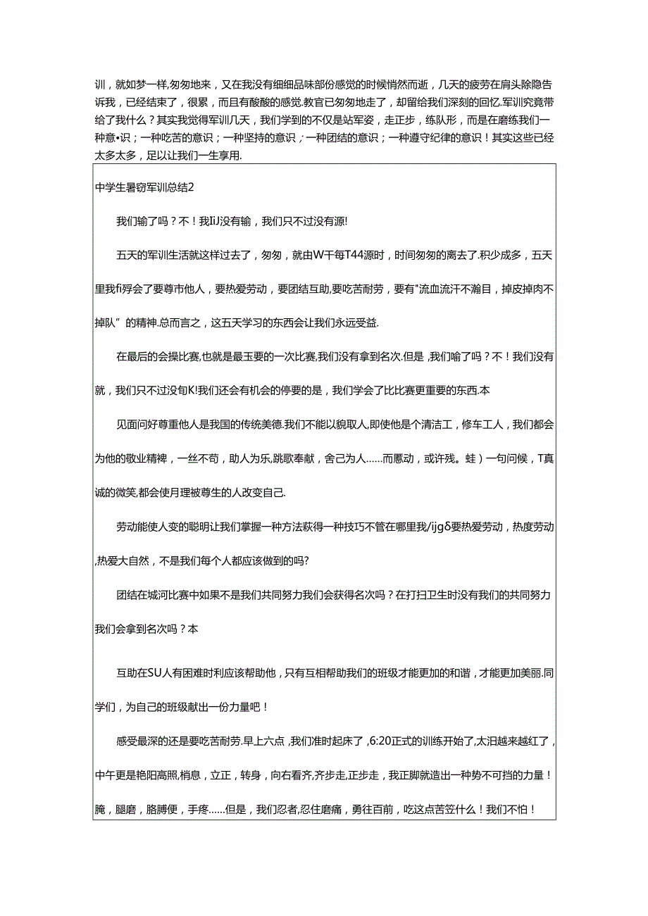 2024年中学生暑假军训总结.docx_第2页