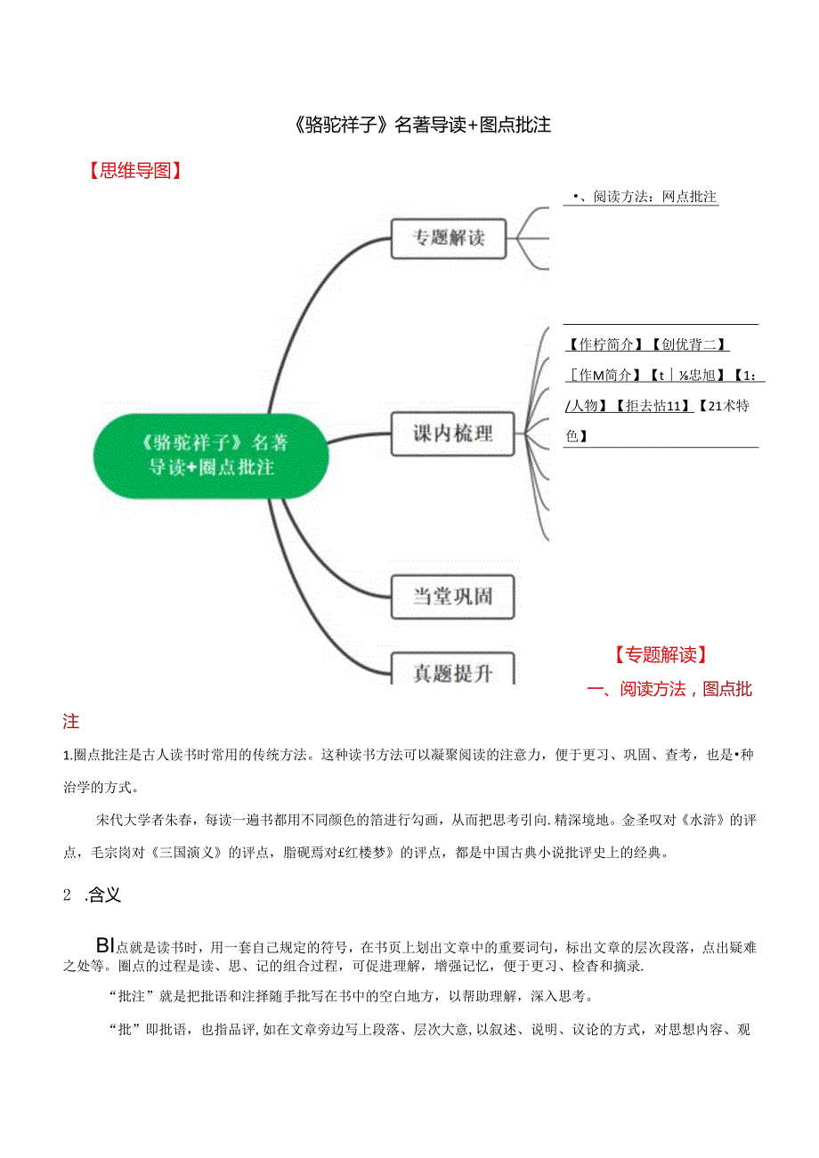 2024年七年级下册名著学习《骆驼祥子》名著导读+圈点批注+当堂巩固.docx_第1页