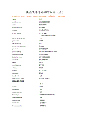 侠盗飞车罪恶都市秘籍(全).docx