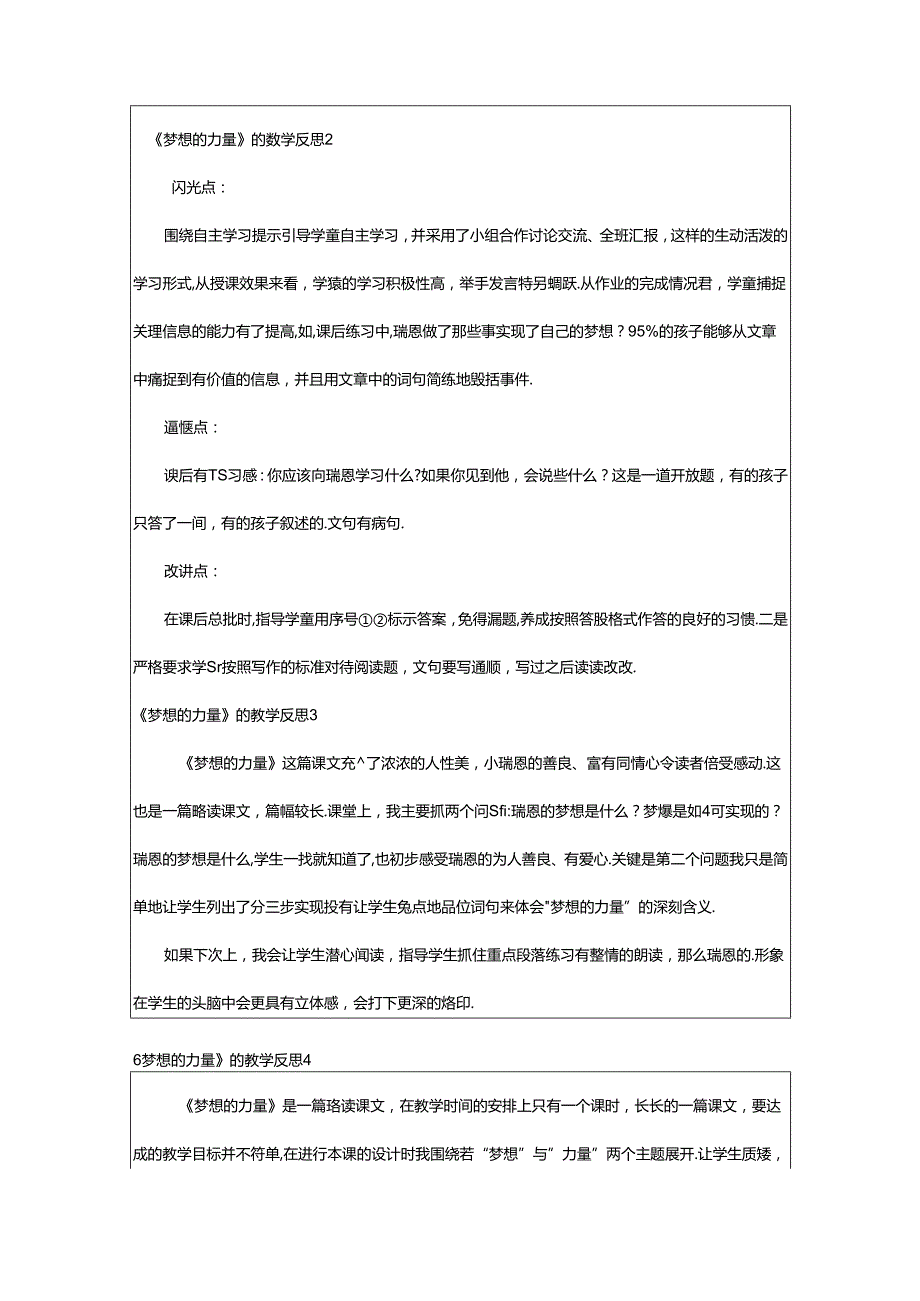 2024年《梦想的力量》的教学反思.docx_第2页