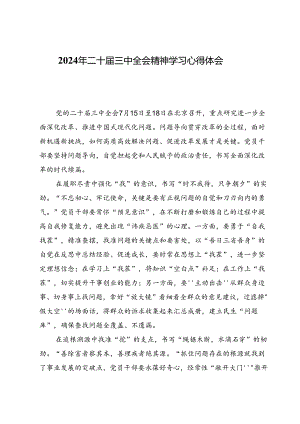 2024年二十届三中全会精神学习心得体会10篇.docx