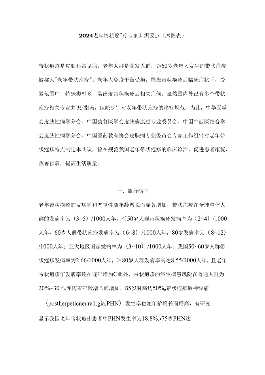 2024老年带状疱疹诊疗专家共识要点（附图表）.docx_第1页