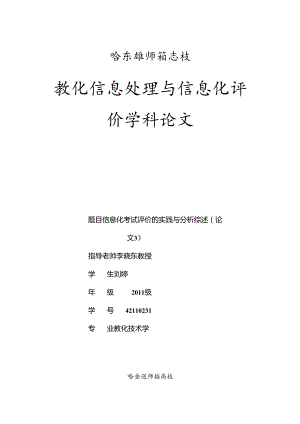 信息化考试评价的实践与分析综述(论文3).docx