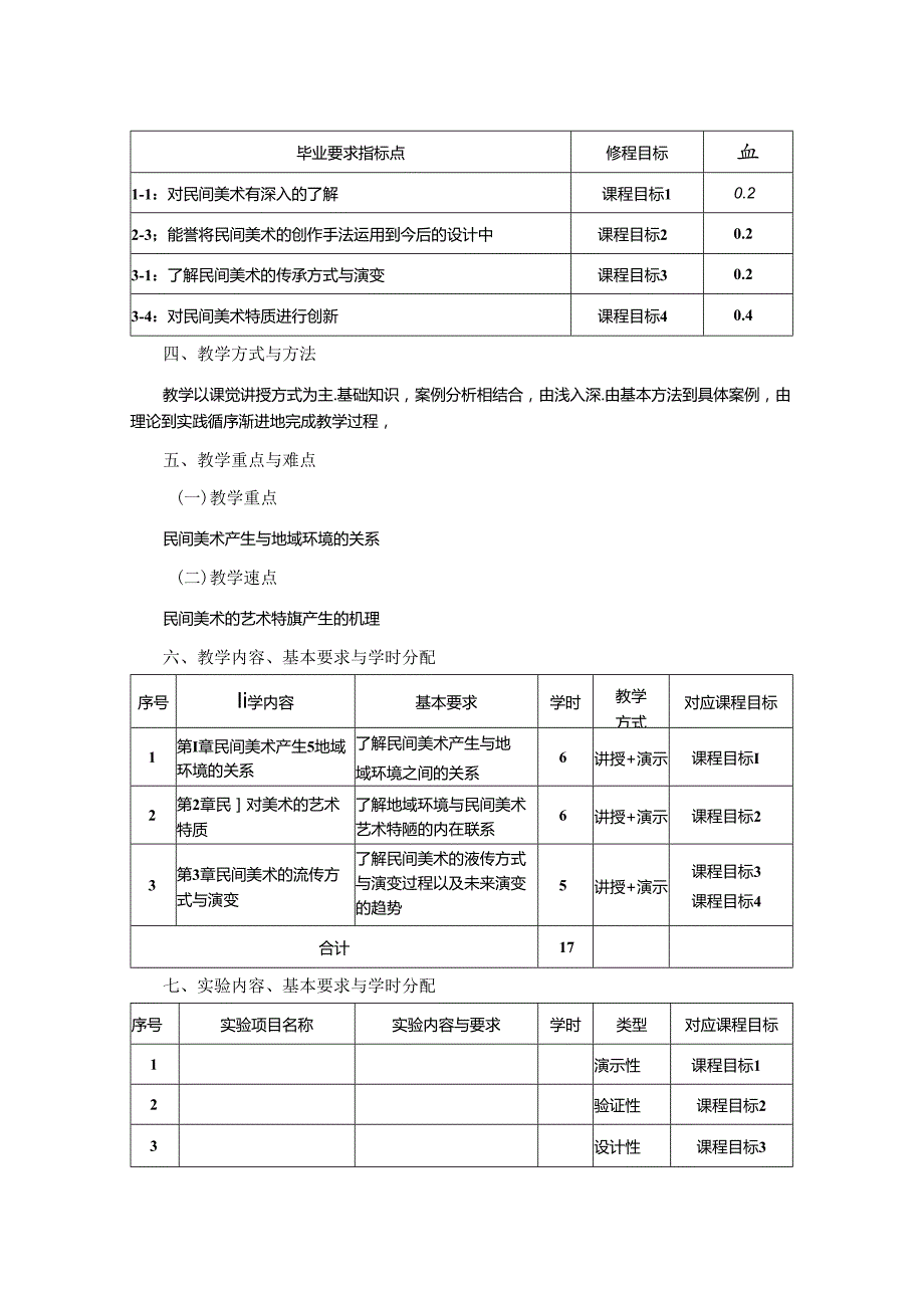 0823S11031-《民间美术欣赏》-2023版人才培养方案课程教学大纲.docx_第2页