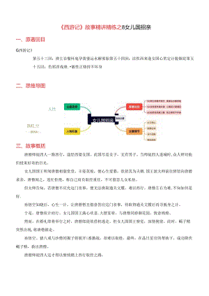 09《女儿国招亲》-《西游记》故事精讲精练.docx