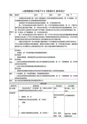 2.6《根茎叶》教案 人教鄂教版小学科学三年级下册.docx