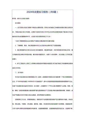 2024年武重实习报告（共6篇）.docx