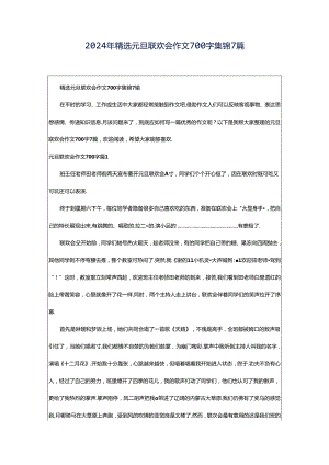 2024年精选元旦联欢会作文700字集锦7篇.docx